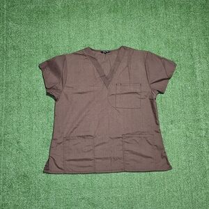 Just Love Brown Scrub Top